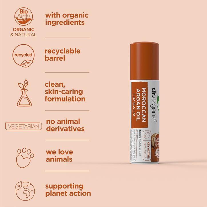 Dr Organic Moroccan Argan Oil Lip Balm 5ml